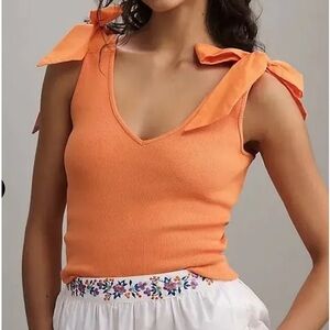 Maeve Orange Tank with Bow Straps